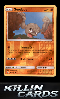Reverse Holofoil Geodude 87/214 Pokemon Common SM - Unbroken Bonds Card NM - Image 1