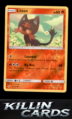 Reverse Holofoil Litten (27) 27/214 Pokemon Common SM - Unbroken Bonds Card NM - Image 1