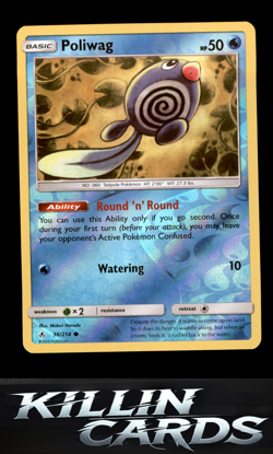 Reverse Holofoil Poliwag (36) 36/214 Pokemon Common SM - Unbroken Bonds Card NM - Image 1