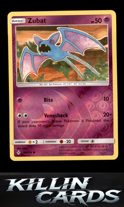 Reverse Holofoil Zubat 64/214 Pokemon Common SM - Unbroken Bonds Card NM - Image 1