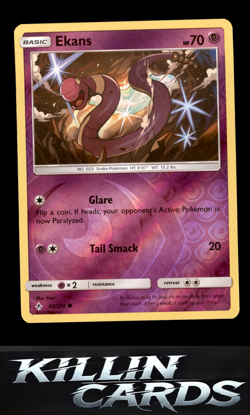 Reverse Holofoil Ekans 62/214 Pokemon Common SM - Unbroken Bonds Card NM - Image 1