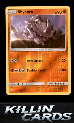 Reverse Holofoil Rhyhorn (93) 93/214 Pokemon Common SM - Unbroken Bonds Card NM - Image 1