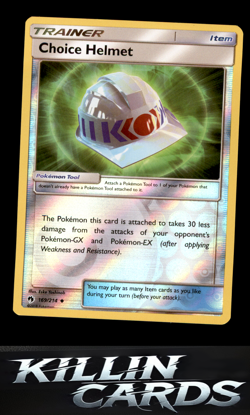 Reverse Holofoil Choice Helmet 169/214 Pokemon Uncommon SM - Lost Thunder Card N - Image 1