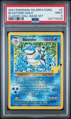PSA 9 - Blastoise Holo 2/102 SWSH Celebrations Classic Collection - Pokemon - Image 1