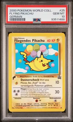 PSA 10 - Flying Pikachu #25 German 2000 Worlds Collection Promo - Pokemon - Image 1