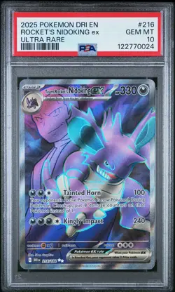PSA 10 - Rocket's Nidoking ex 216/182 SV Destined Rivals - Pokemon - Image 1
