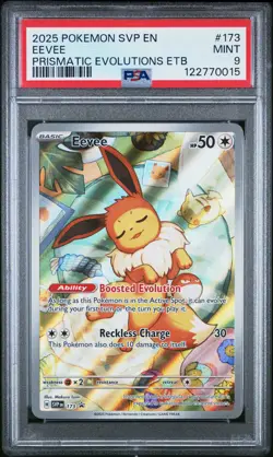 PSA 9 - Eevee SVP173 Illustration Rare Prismatic Evolutions ETB Promo - Pokemon - Image 1