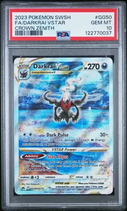 PSA 10 - Darkrai VSTAR GG50/GG70 SWSH Crown Zenith - Pokemon - Image 1