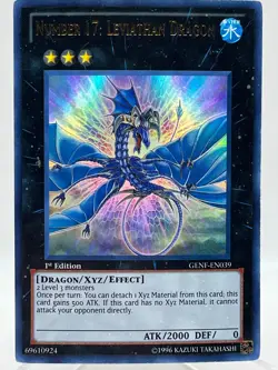 YUGIOH Number 17: Leviathan Dragon GENF-EN039 1st edition Ultra Light-played LP - Image 1