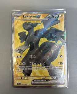 Pokemon TCG SV: Black Bolt Zekrom ex #158/086 Secret Rare Error Card On Back - Image 1