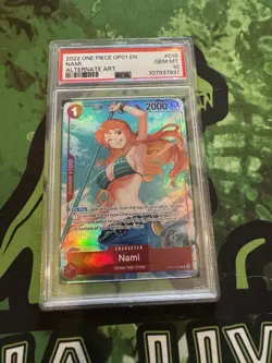 One Piece Card Game Nami Alt Art OP-01-016 Pre-Errata PSA 10 - Image 1