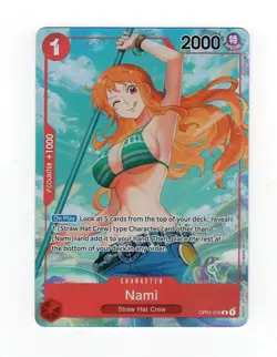 Nami OP01-016 Parallel Alt Art Pre-Errata One Piece Card English NM Wave 1 RARE - Image 1