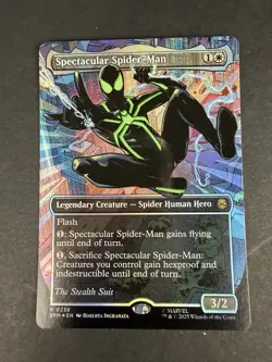 Spectacular Spider-Man (0238) (Borderless) (Textured Foil) Stealth Suit - Image 3