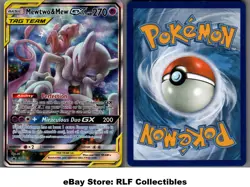 2019 Pokemon, Sun & Moon Promos, #SM191 Mewtwo & Mew GX, Holo Black Star Promo - Image 1