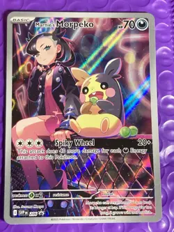 🚨Marnie’s Morpeko SV206 Pokemon Scarlet Violet Promo Black star MINT no white - Image 1