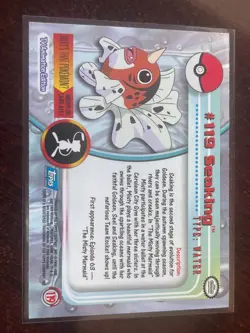 Pokemon Seaking #119 Topps TV Animation Series 2 Blue Logo - Image 2