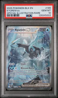 PSA 10 Gem Mint Kyurem EX 165 Special Illustration Rare Black Bolt Pokemon - Image 1