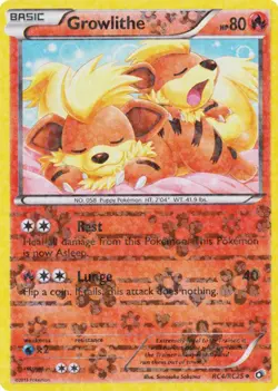 Moderately Played, English - 1 x Pokemon Growlithe - RC4/RC25 - Uncommon Legenda - Image 1