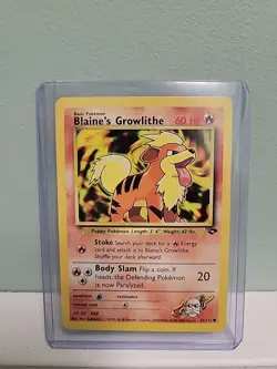 Pokemon TCG Blaine's Growlithe 62/132 Gym Challenge Unlimited NM - Image 1