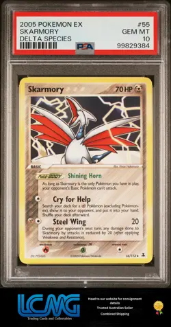 2005 Pokemon TCG Card Ex Delta Species #55 Skarmory PSA 10 - Image 1