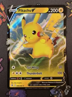 Pikachu V Ultra Rare Fusion Strike #86/264 Pokemon Card NM - Image 1
