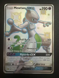 Mewtwo GX SV59/SV94 Pokemon Hidden Fates Holo Full Art Card. MINT - Image 1
