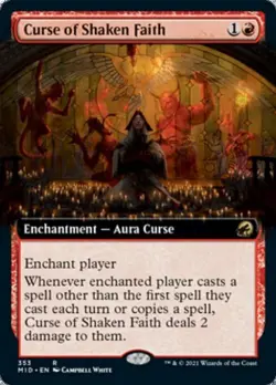 Curse of Shaken Faith (Extended Art) -Foil Light Play MTG - Image 1