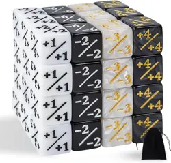 48 Pieces MTG Dice Counters Token Dice, Magic The Gathering Black & White - Image 1