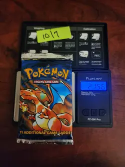 1999 HEAVY Base Set WOTC Pokemon Sealed Booster Pack Charizard Art 21.56 Grams - Image 1