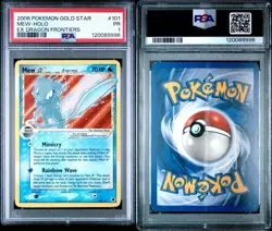 2006 Pokemon Mew Gold Star Holo EX Dragon Frontiers #101 PSA 1 - Image 3