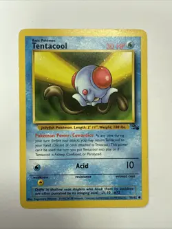 Pokemon TVG Tentacool 1st Edition 56/62 Common Fossil WOTC Vintage - Image 1