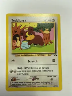 Pokemon TCG Teddiursa 1st Edition 65/75 Neo Discovery WOTC Vintage - Image 1
