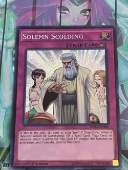Yugioh 1x Solemn Scolding MP15-EN186 2015 Mega Pack Secret Rare 1st Edition NM - Image 1