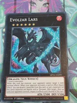 Yugioh 1x Evolzar Lars MP24-EN099 Prismatic Secret Rare PSR 1st Ed NM - Image 1