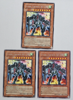 3 x YuGiOh TCG Flying Fortress SKY FIRE - Rare Unlimited CRMS-EN016 LP - Image 1