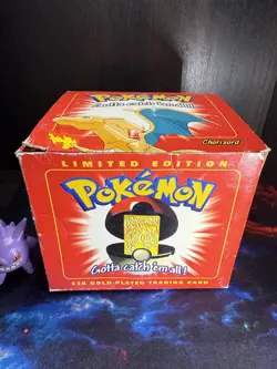 Pokemon Cards 23K Gold Plated CHARIZARD Trading Card 1999 Burger King Ball - - Image 1