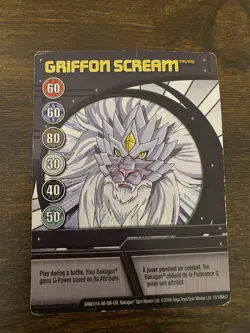 BAKUGAN Battle Brawler GRIFFON SCREAM 2009 Ability Card Spin Master 16/18McD - Image 1