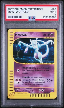 2002 POKEMON EXPEDITION #20 MEWTWO-HOLO PSA 9 - Image 1