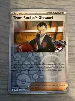 Pokemon Team Rocket’s Giovanni 174/182 Regional Stamped Promo - Image 1