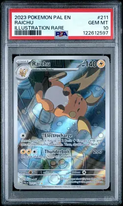 2023 POKEMON PAL EN-PALDEA EVOLVED ILLUSTRATION RARE #211 RAICHU PSA 10 - Image 1