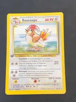 CARTE POKEMON ROUCOUPS 22/102 EDITION 1 FR RARE SET DE BASE - TBE - Image 1