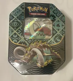 Pokemon Paldean Fates Great Tusk ex Tin (4 Packs) New Sealed English NEW SEALED - Image 1