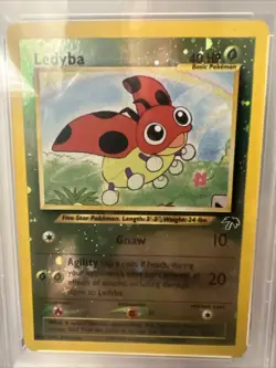 POKEMON 2001 SOUTHERN ISLANDS LEDYBA #7 PSA 8 REVERSE HOLO - Image 1