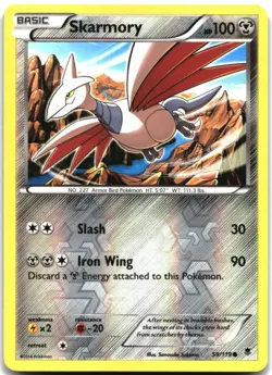 Pokemon Skarmory REVERSE HOLO Common XY - Phantom Forces 59/119 MP - Image 1