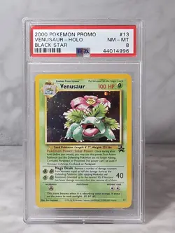 2000 Pokemon Black Star Promo Venusaur Holo 13/53 WOTC PSA 8 - Image 1