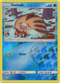 4x NM-Mint Swinub - 19/111 - Common - Reverse Holo Pokemon Crimson Invasion - Image 1