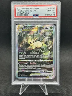 Pokemon Crown Zenith Leafeon VSTAR GG35 PSA 10 - Image 1