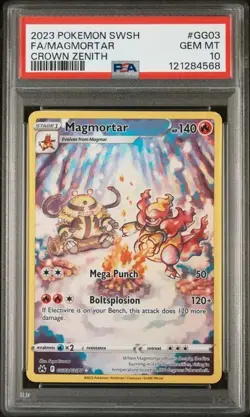 2023 Pokemon SWSH Crown Zenith #GG03 FA Magmortar PSA Gem MT 10 - Image 1