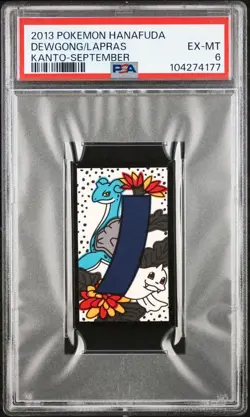 2013 POKEMON HANAFUDA KANTO SEPTEMBER DEWGONG/LAPRAS PSA 6 - Image 1