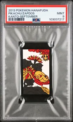 2013 POKEMON HANAFUDA KANTO SEPTEMBER PIKACHU/ZAPDOS PSA 9 - Image 1